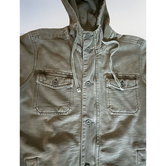 Quicksilver Hooded Chore Coat Full Zip With Buttons Green Snowboard Size M - Picture 2 of 10